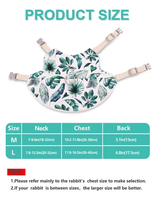 Load image into Gallery viewer, A Set of Stylish Printed Breathable Pet Rabbit Chest and Back for Outdoor Use Rabbit Bunny Rabbit Harness Guinea Pig Accessories
