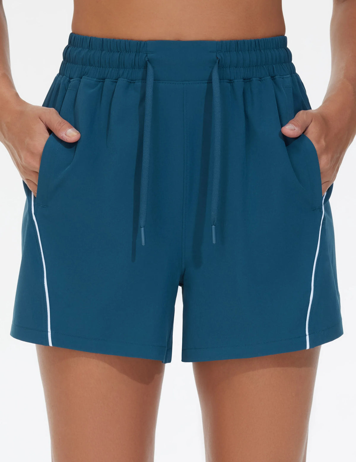 THE GYM PEOPLE Women's High Waist Running Shorts with Pockets Loose Fit Lightweight Workout Yoga Athletic Tracks