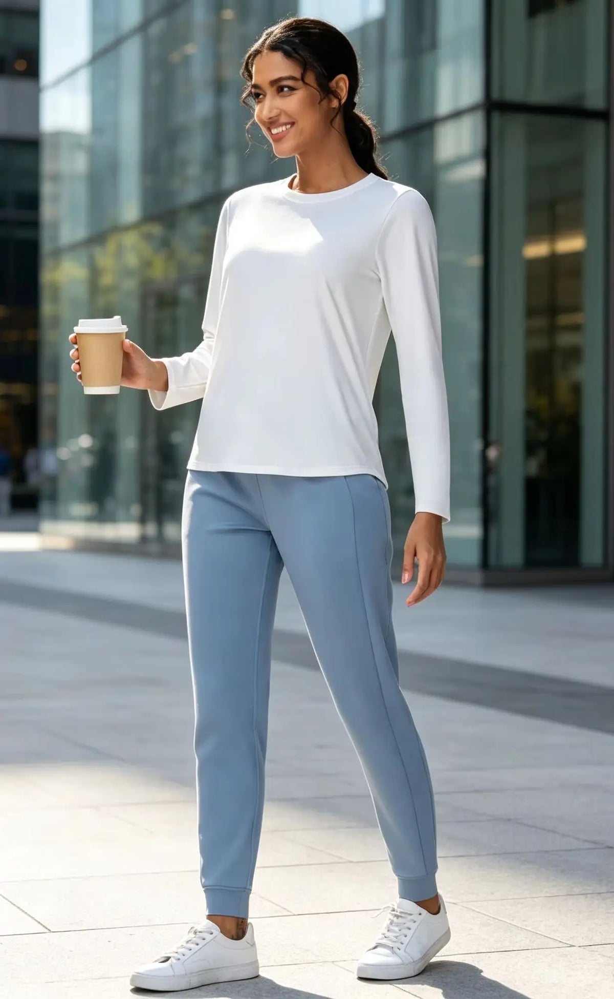 THE GYM PEOPLE Women's Long Sleeve Soft Workout Shirts Basic Crewneck UPF 50+ Sun Lightweight Fall Athletic Running Tops