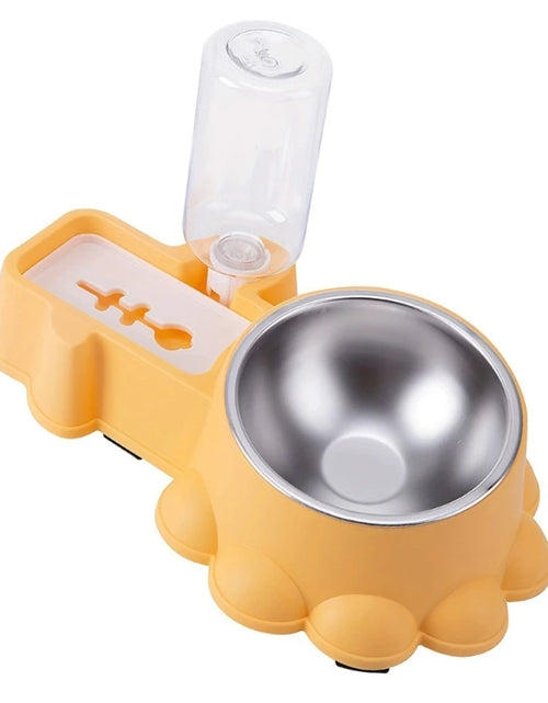 Load image into Gallery viewer, SZWA Dog Feeding Double Bowl Elevated Cats Bowl Bowl for Cats Dog with Automatic Water Bottle Pet Dry Watering Supply
