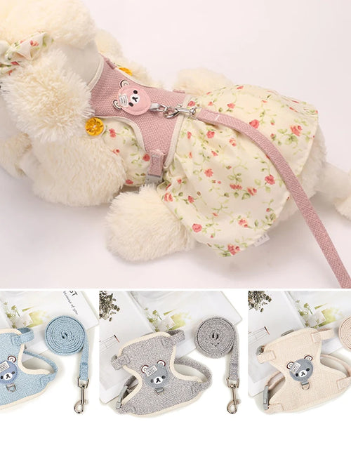 Load image into Gallery viewer, Cute Dog Strap Leash Small Pet Cat Bunny Collar Chest Strap Dog Rope Maltese Chihuahua Puppy Leash Ultra Small Pet Harness New
