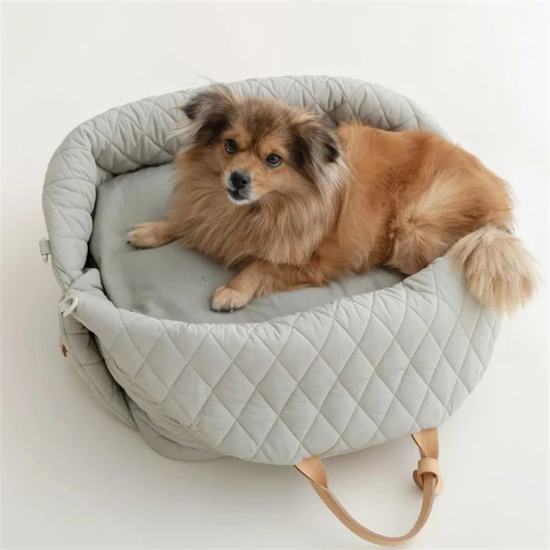 Jamhoo Dog Carrier Handbag Luxury Car Seat Pet Travel Bed for Small Dogs Cat Portable Washable Puppy Carrier Tote Safety Pet Bag