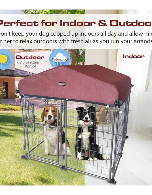 Load image into Gallery viewer, Outdoor Dog Kennel with Roof Cover Dog House Easy To Assemble Weatherproof Large Dog Crate Comfortable and Beautiful
