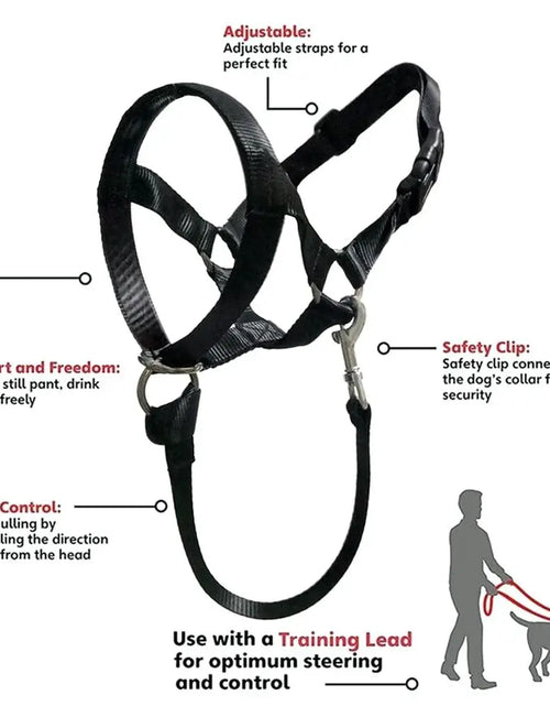 Load image into Gallery viewer, Adjustable Anti barking Non Pull Dog Muzzle Dog Halter Dog Head Collar Leader Harness
