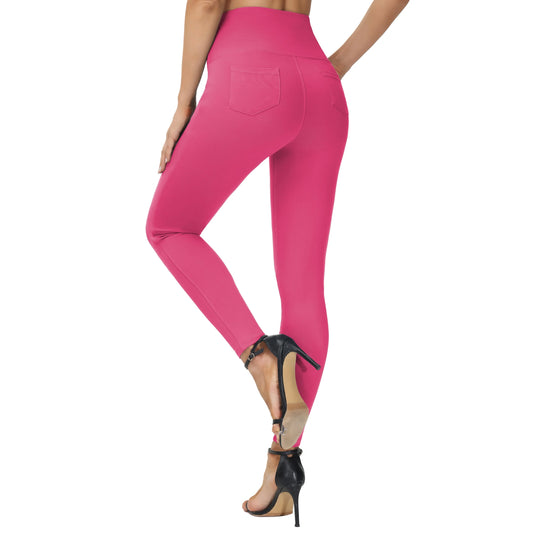 Women's Casual Yoga Leggings High Waisted Tummy Control Workout Pants with 4 Pockets