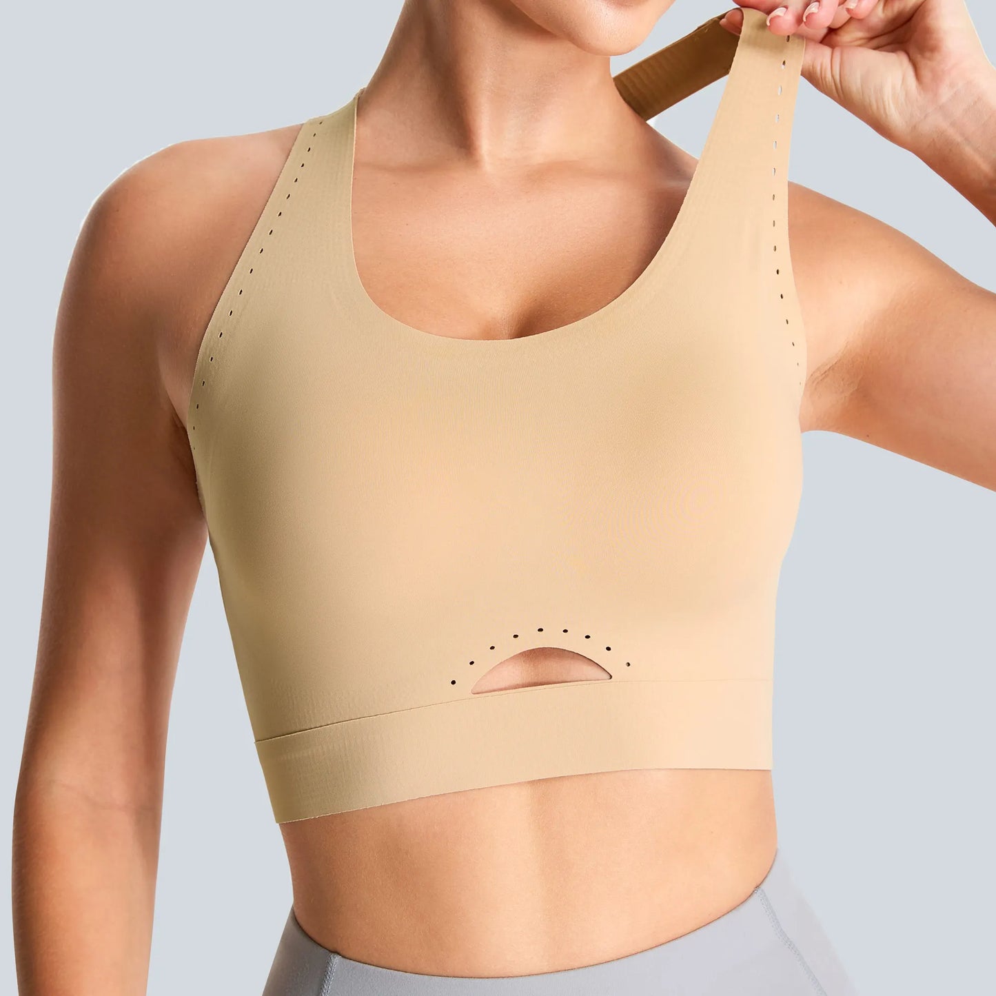 THE GYM PEOPLE Women's Wireless Cross Back Sports Bras Padded Low Impact Seamless Bra