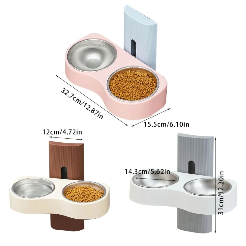 Detachable Cats Watering Eatting Bowl Double Bowl Pet Plastic Bowl Wall Mounted Bowl for Dog Watering Feeding Bowl Dropshipping