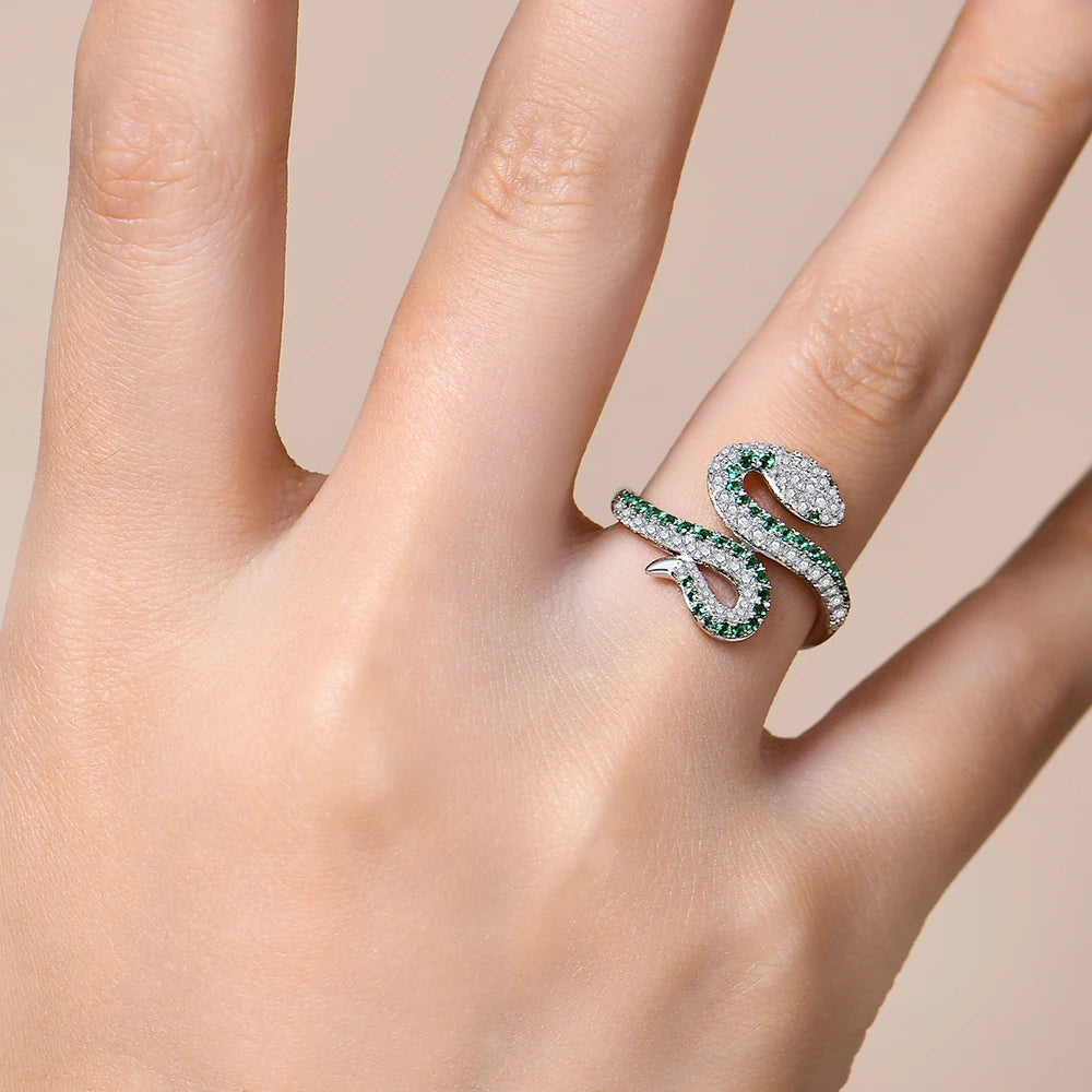 ATTAGEMS Original Snake Moissanite Ring S925 Sterling Silver Women Men Luxury Engagement Ring High Quality Shipping from the USA