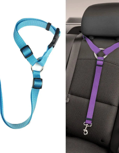 Load image into Gallery viewer, Nylon Safety Belt for Dogs Solid Color Pet Car Seat Belt Two-in-one Leash Adjustable Dog Harness Collar Products Pet Accessories
