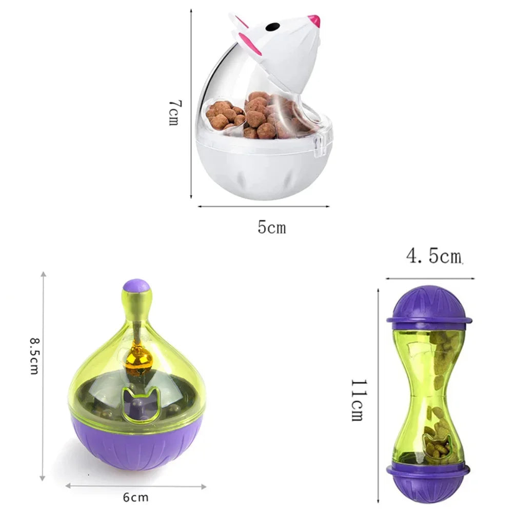 Cat Toy Interactive Dogs Cats Mice Food Tumbler Kitten Toys Food Feeder Puppy Leak Food Dispenser Puzzle Cat Slow Treat Ball Toy