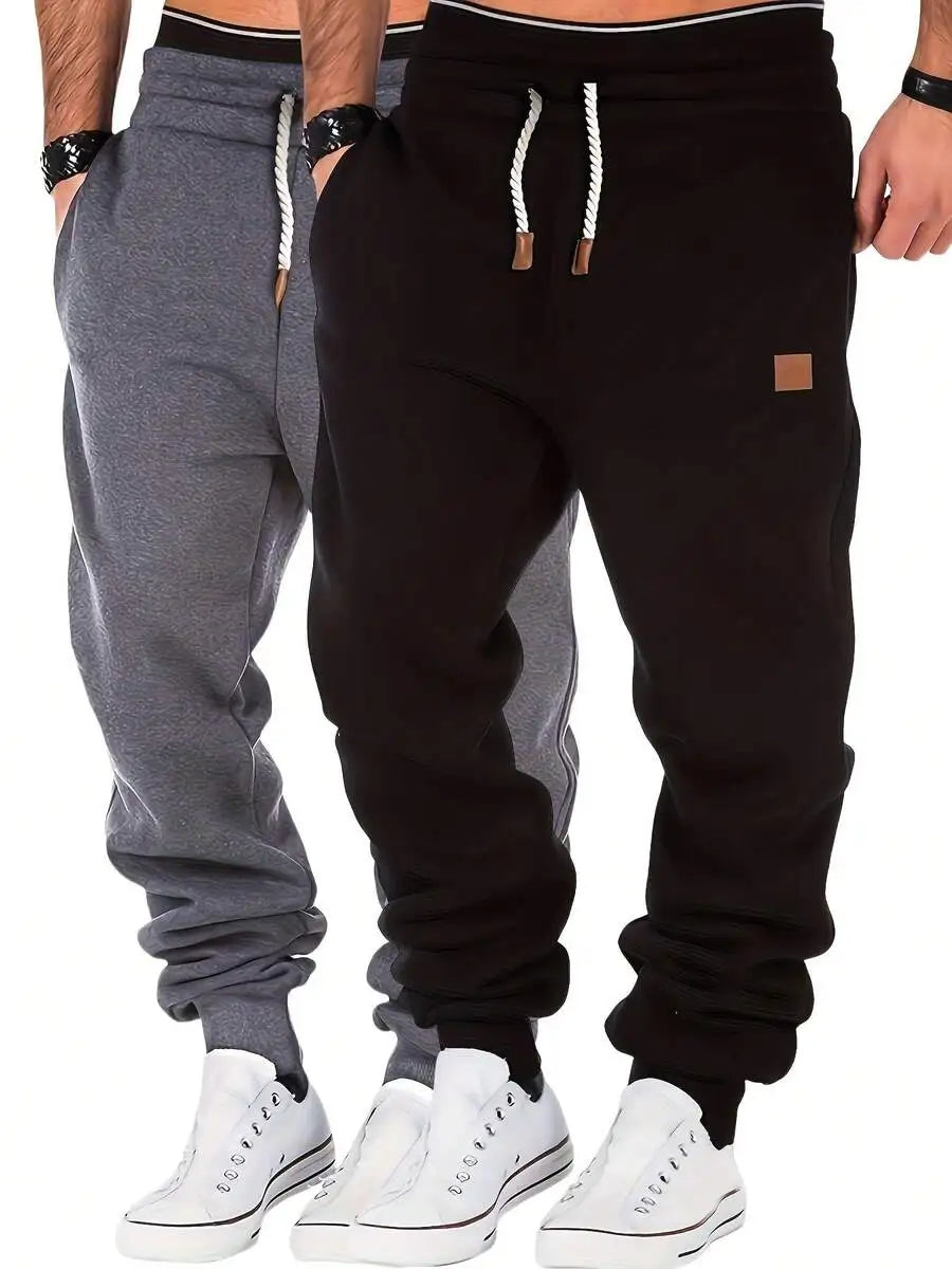 2pcs Men's Fashion -Lined Jogger Pants