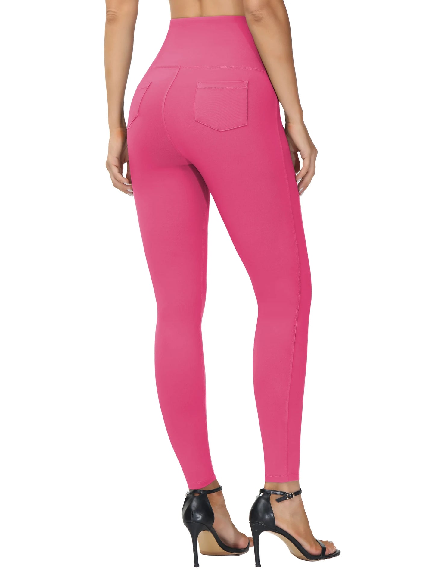 Women's Casual Yoga Leggings High Waisted Tummy Control Workout Pants with 4 Pockets