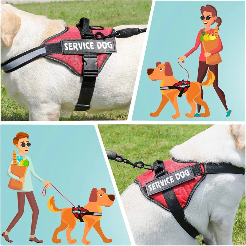 Service Dog Harness,No Pull,Easy On And Off,3M Reflective Breathable,Easy-Adjust Pet Halters,Suitable For Small Medium Large Dog