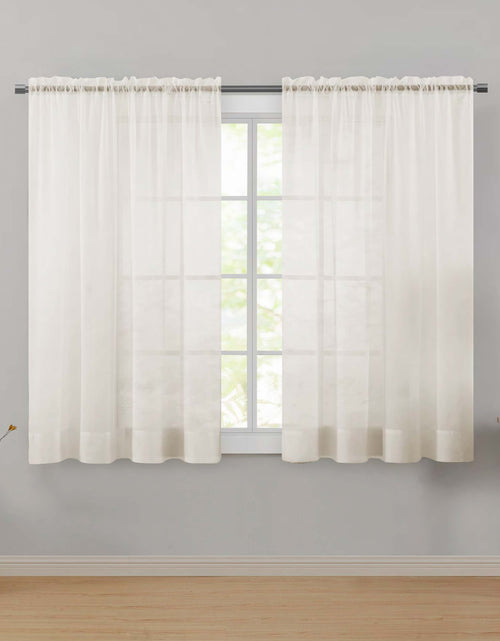 Load image into Gallery viewer, Sheer Voile Single Curtain Panel 59&quot;X63&quot; Ivory
