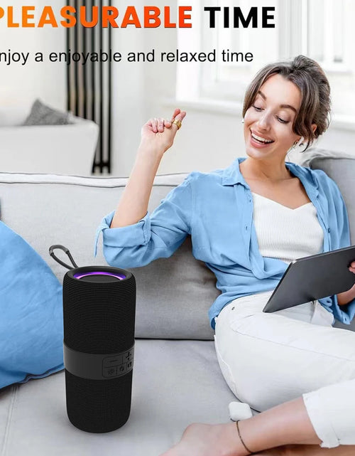 Load image into Gallery viewer, Waterproof Bluetooth 5.0 Speaker with Mutil-Colorful 7LED Lights Patterns, Portable Truwireless Party Speaker with 360 Rich Dynamic Sound
