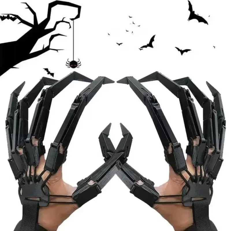 Halloween Articulated Fingers Scary Fake Fingers Skeleton Hand Cosplay Finger Glove Realistic Horror Ghost Claw Prop Party Decor