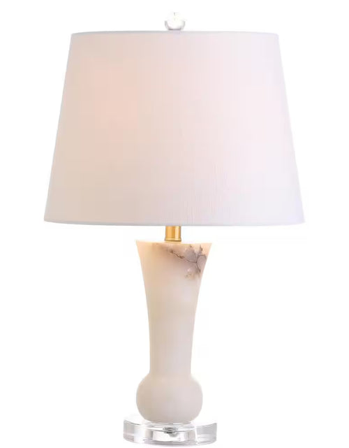 Load image into Gallery viewer, Eliza 23 In. Alabaster Table Lamp, Crystal Base
