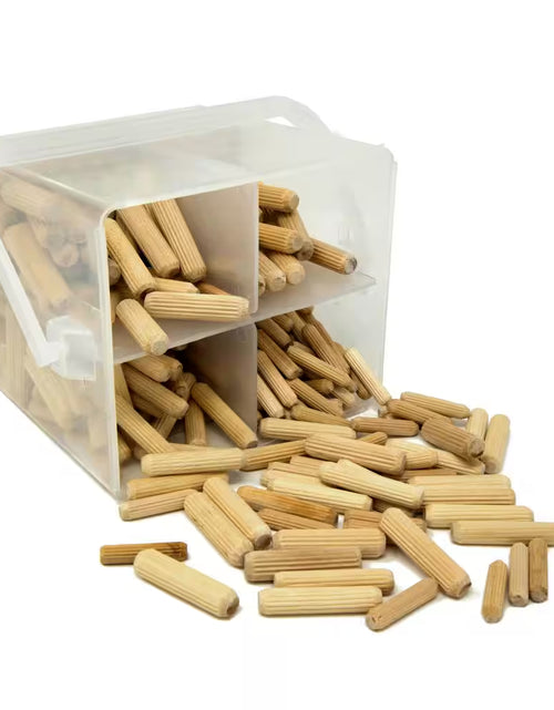 Load image into Gallery viewer, Fluted Dowel Pin Variety Bucket with 1/4 In., 5/16 In., and 3/8 In. Woodworking Dowels (400-Piece)
